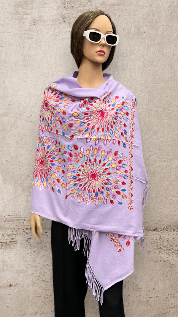 Vloriastar Embroidery Wool Shawl AH02165
