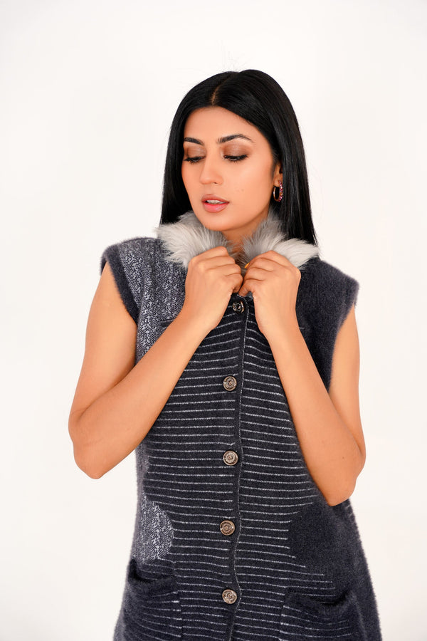 Premium Quality Wool Long Sweater AH04877