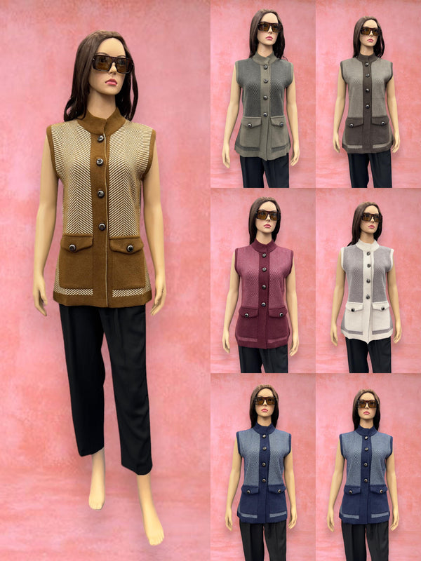 Premium Quality Winter Collection Vloriastar Sleeveless Wool Coat AH04884