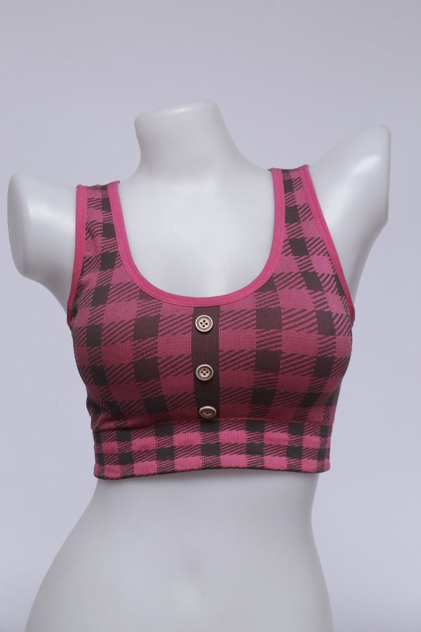 Checked with Button Air Bra AH03183